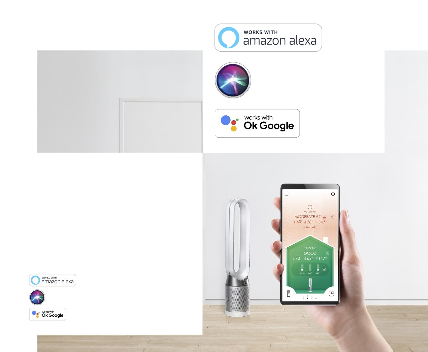Man controlling his purifier with the MyDyson app